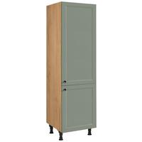 Geräteumbauschrank Cascada Grün - Edelstahlfarben/Eichefarben, MODERN, Holzwerkstoff/Metall (60/216,6/58cm) - Nobilia