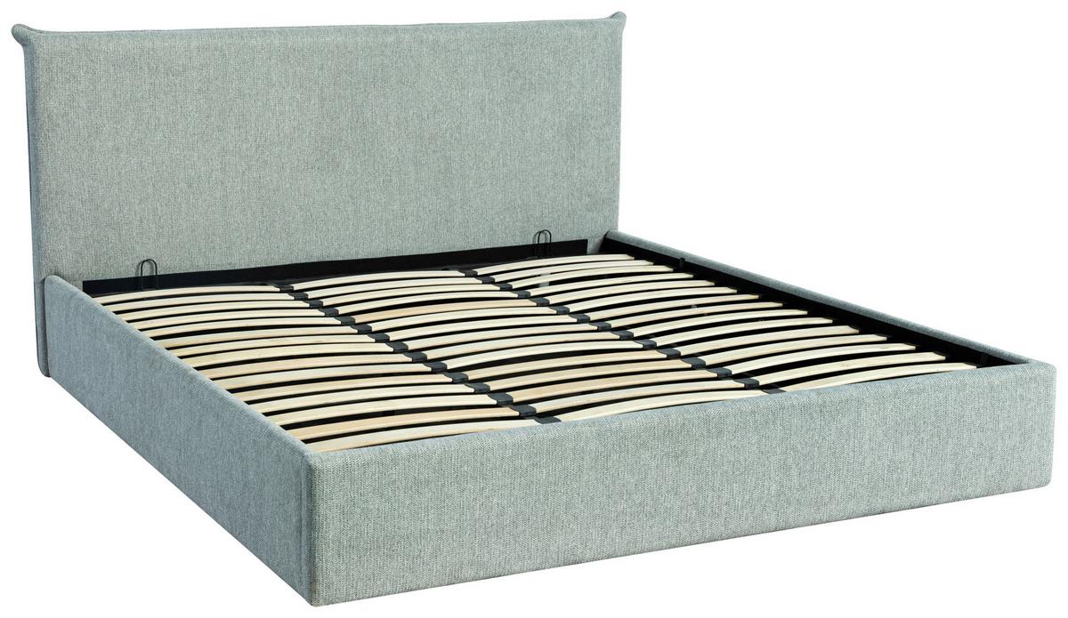 Oblazinjena Postelja Pico, Svetlo Siva, 180x200cm - črna/svetlo siva, Design, kovina/umetna masa (188/100/216cm) - Livetastic