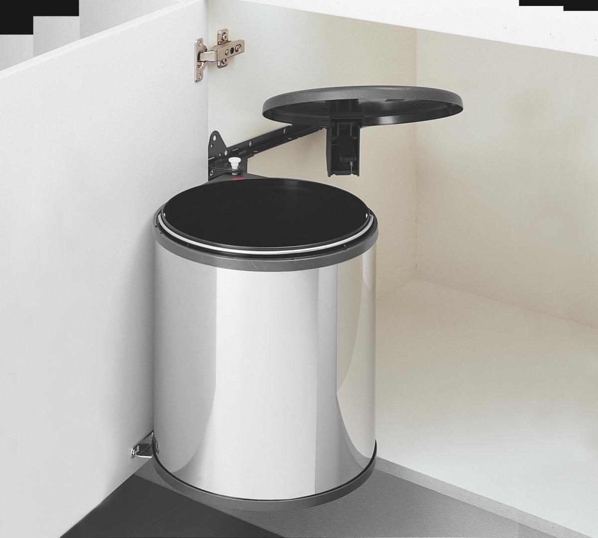 SORTOWNIK ODPADÓW 3725-10  -TOP- - kolor stalowy, Basics, tworzywo sztuczne/metal (30,6/30,6/33,5cm) - Hailo