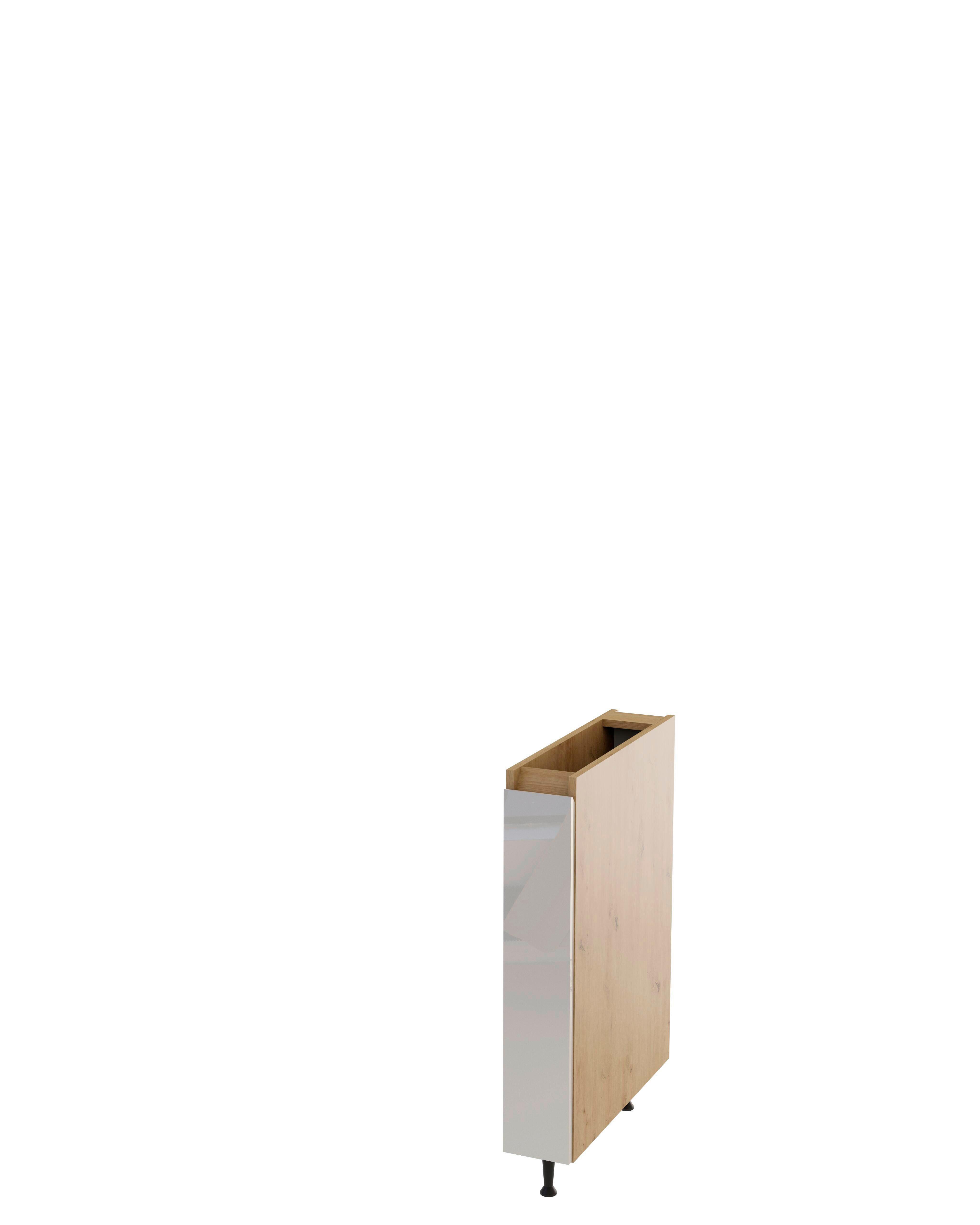 Kihúzható Alsószekrény Toscana - Artisan tölgy/magasfényű fehér, Modern, faalapú anyag (15/87/56cm)