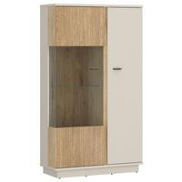 Vitrină MOSANO - cașmir/culoare lemn stejar, Trend, sticlă/material pe bază de lemn (87,2/158,5/40cm) - Modern Living