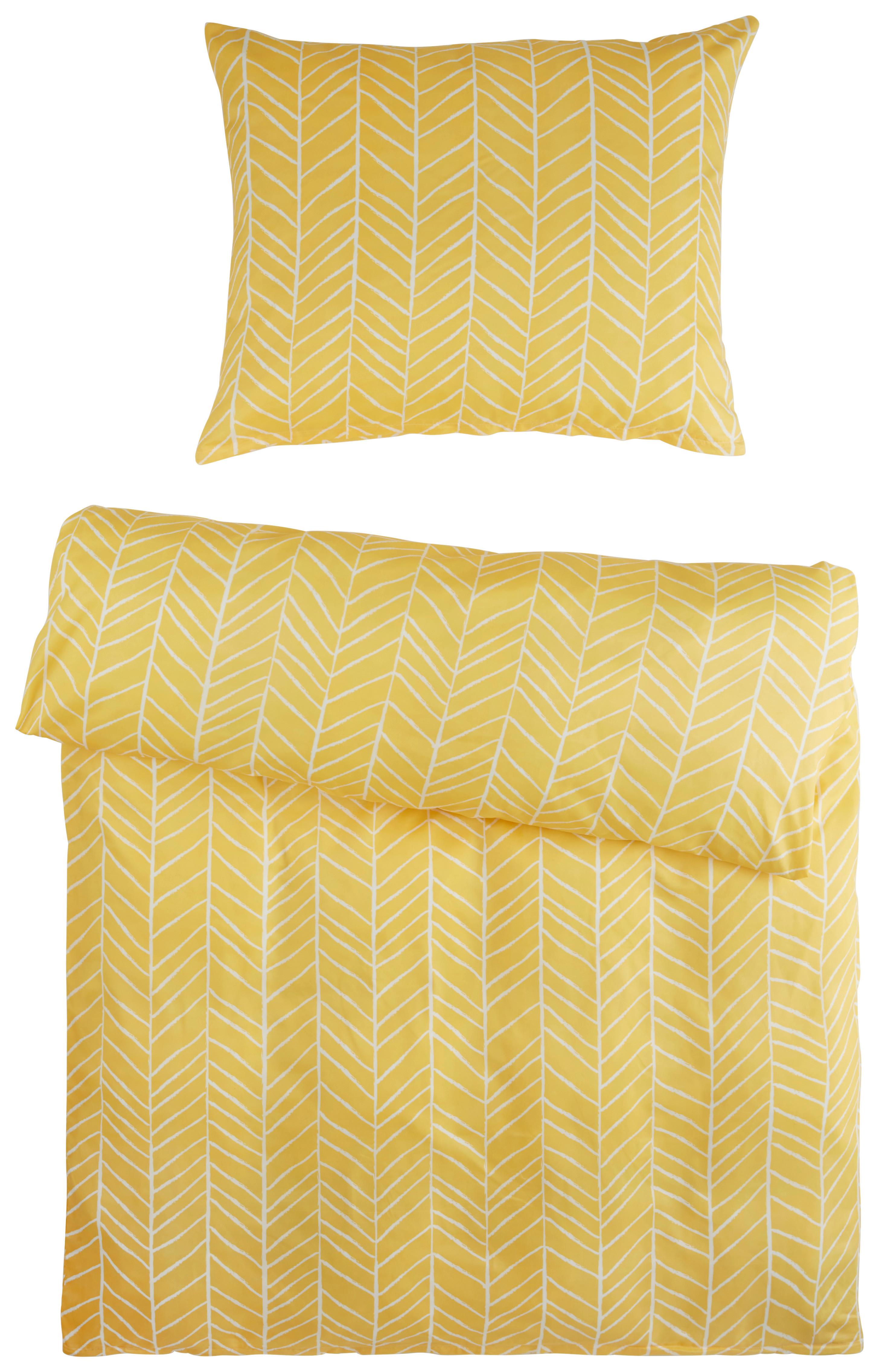 Ágyneműhuzat-garnitúra Marble - sárga, Konventionell, textil (140/200cm) - Modern Living