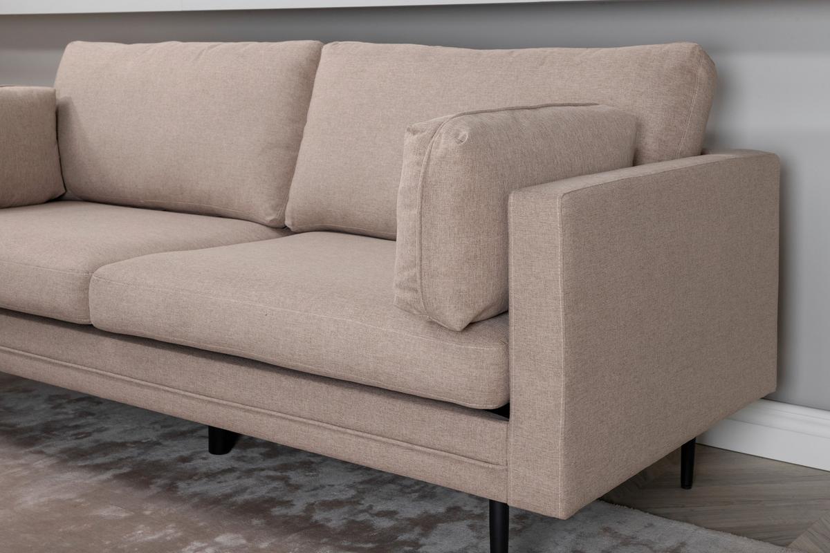 2-SITZER-SOFA BOOM - Hellbraun/Schwarz, Design, Textil/Metall (203/84/90cm) - Livetastic