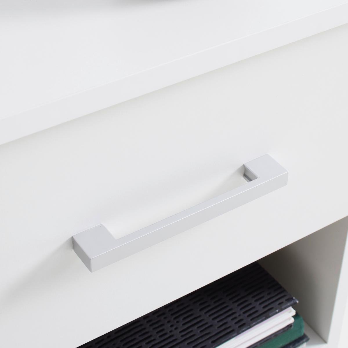 Nachttisch Lasse 1 Weiß - Weiß/Grau, KONVENTIONELL, Holzwerkstoff/Kunststoff (41/48/32cm) - Based