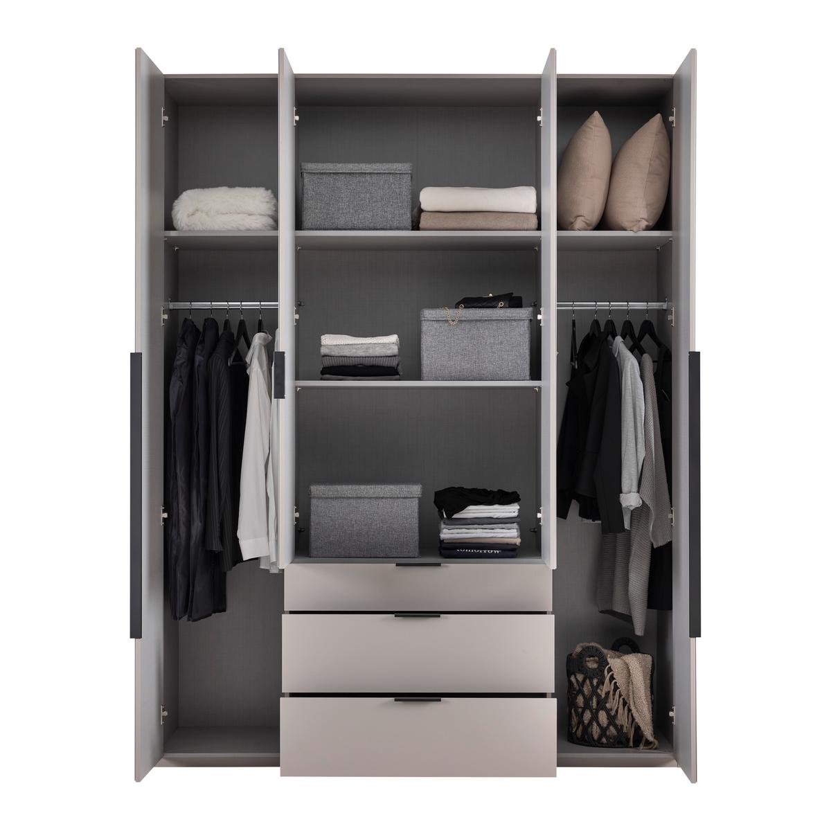 Ormar S Klasičnim Vratima New York - sahara/siva, Konvencionalno, staklo/drvni materijal (180/236/58cm) - Premium Living