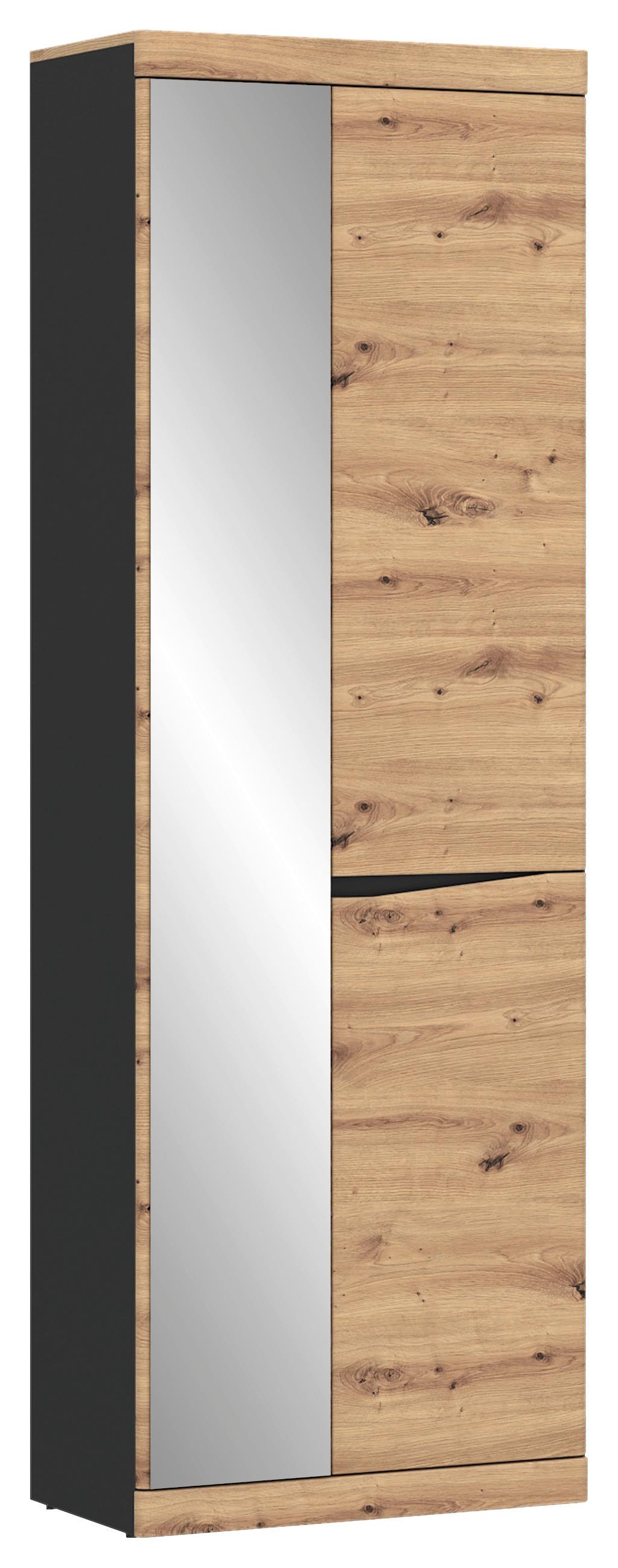 Garderobna Omara Turino, Barva Hrasta, Antracit - barve hrasta/antracit, Moderno, umetna masa/leseni material (65/196,5/40cm)