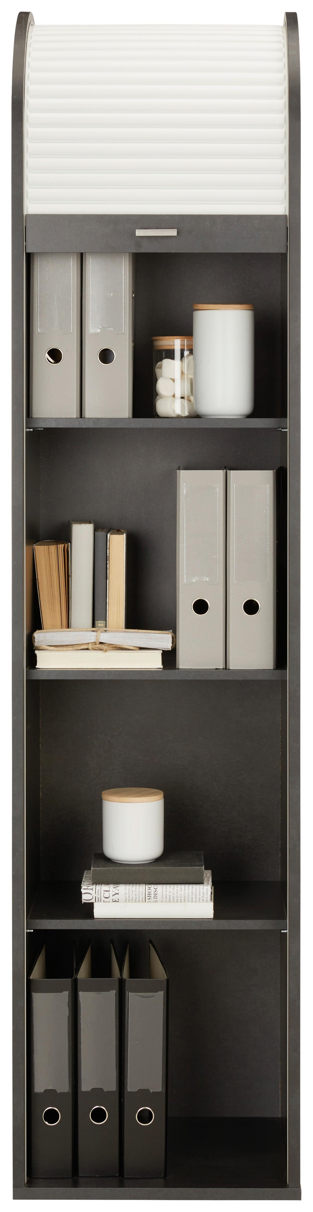 Rolloschrank Mister Office Schwarz/Weiss - Weiss/Schwarz, Modern, Holzwerkstoff (46/192/44cm) - Mömax