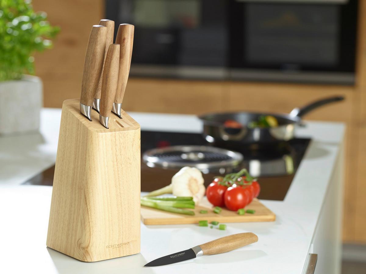 Messerblock Carmo in Akazienfarben - Akaziefarben, Basics, Holz (22,7cm) - Echtwerk