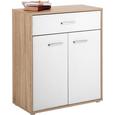 Kommode Weiß/Eichefarben - Chromfarben/Eichefarben, MODERN, Holzwerkstoff/Kunststoff (68/80/34cm) - Mömax modern living Kommode Weiß/Eichefarben - Chromfarben/Eichefarben, MODERN, Holzwerkstoff/Kunststoff (68/80/34cm) - Mömax modern living