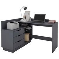 Eckschreibtisch Belfast Anthrazit ca. 129x83,5x105cm - Anthrazit, Basics, Holzwerkstoff (129/83,5/105cm) - MID.YOU