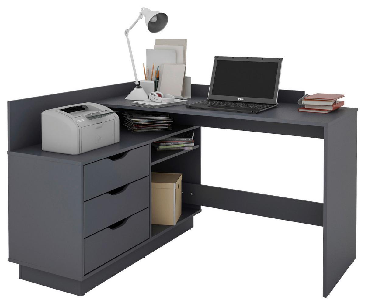 Eckschreibtisch Belfast Anthrazit ca. 129x83,5x105cm - Anthrazit, Basics, Holzwerkstoff (129/83,5/105cm) - MID.YOU