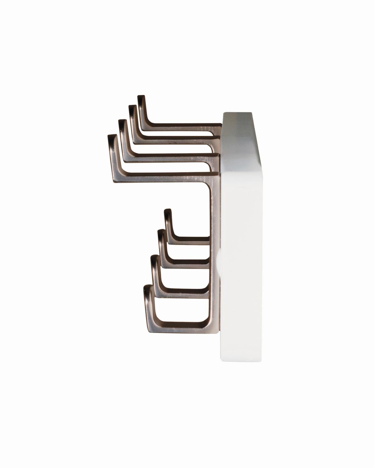 Hakenleiste Freddy 4 Weiß/Edelstahlfarben - Edelstahlfarben/Weiß, KONVENTIONELL, Holzwerkstoff/Metall (45/7/6cm) - Mömax