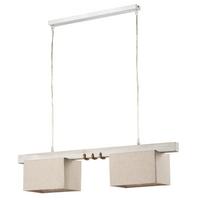 Hängeleuchte Gea Beige max. 22 Watt - Beige, Natur, Holz/Textil (80/15/100cm)