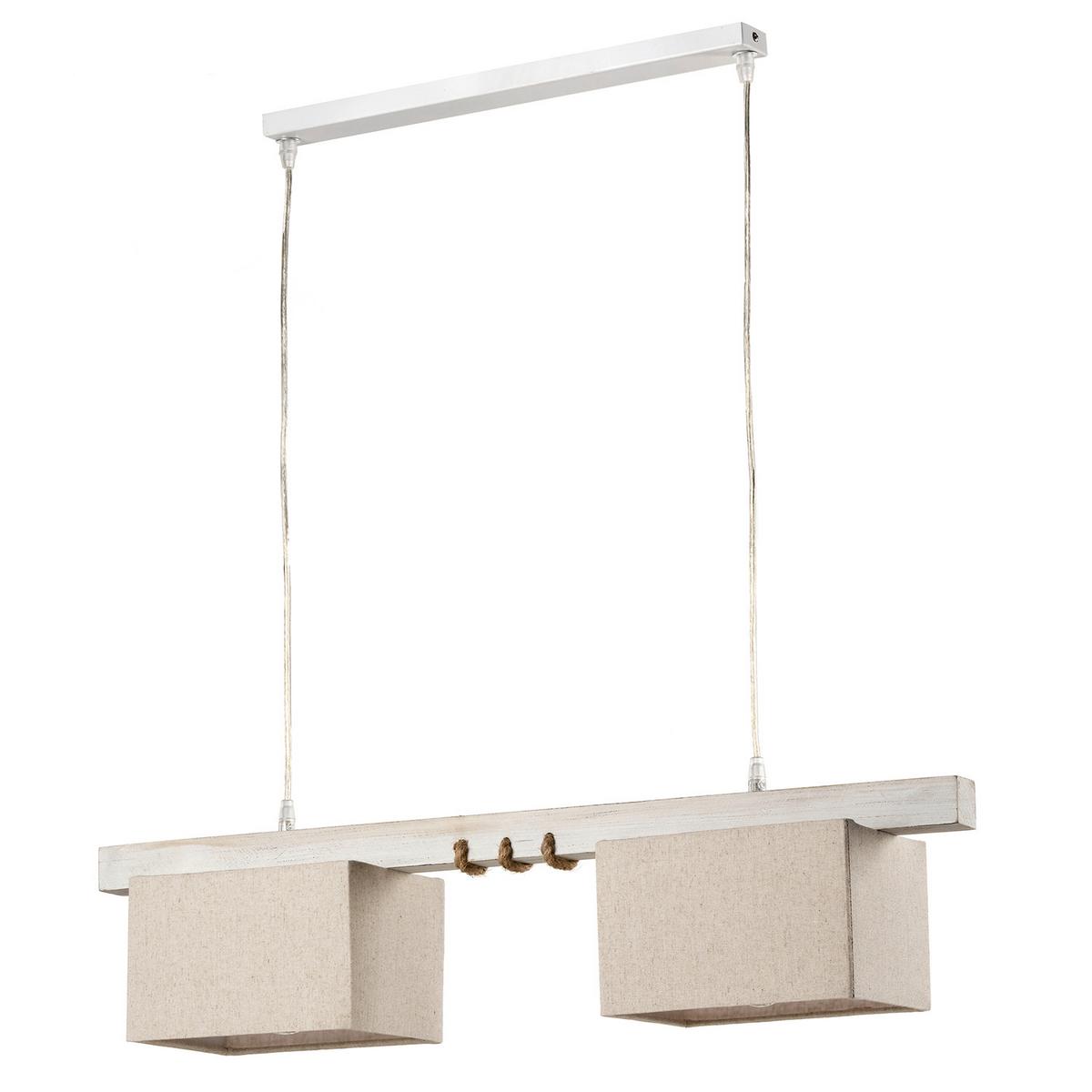 Hängeleuchte Gea Beige max. 22 Watt - Beige, Natur, Holz/Textil (80/15/100cm)