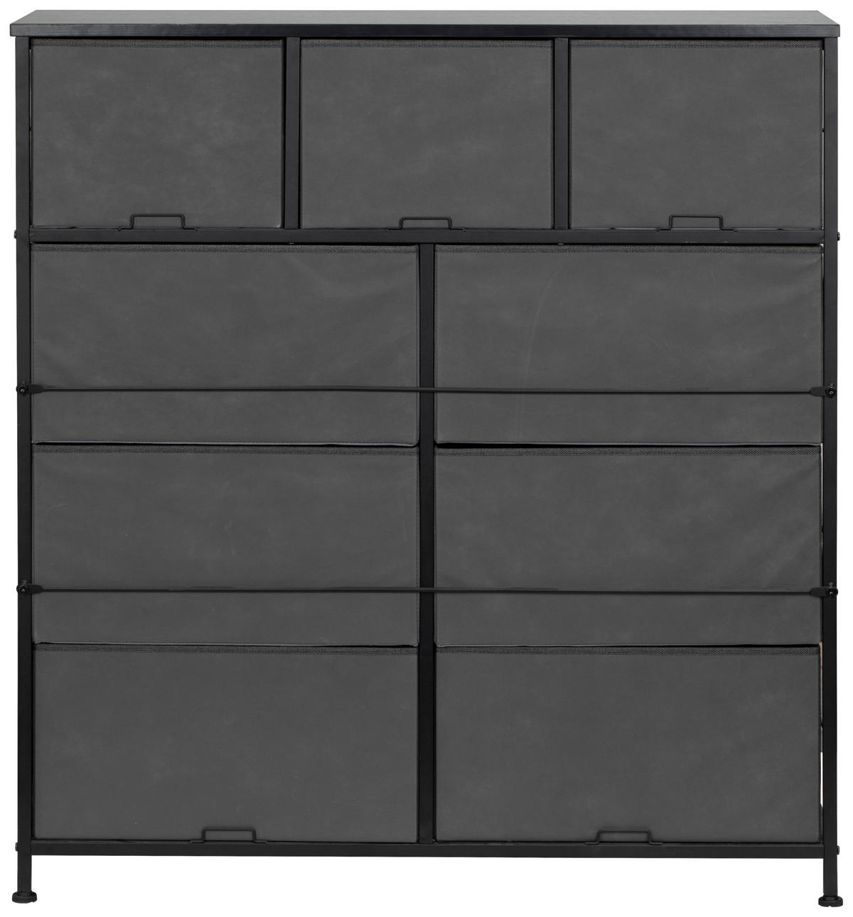 KOMODA KOS - ciemnoszary/czarny, Modern, materiał drewnopochodny/metal (96/104/30cm) - PBJ