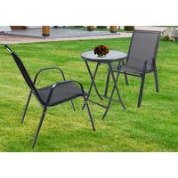 Vrtni Set Sonlas L, 3-Delno - antracit, Moderno, kovina/steklo - Gardenson