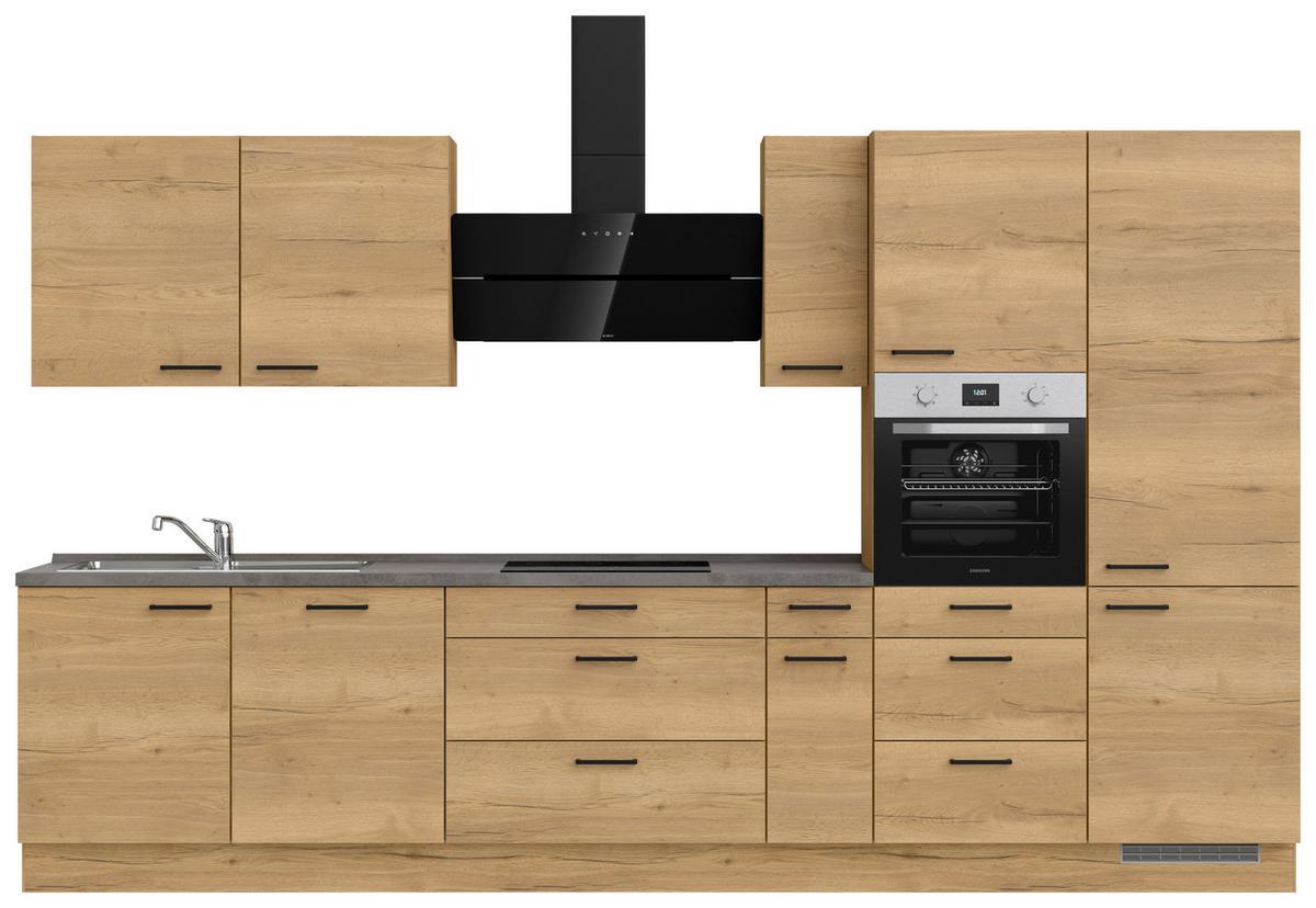 Küchenleerblock Structura High o. Geräte Eiche - Schieferfarben/Eichefarben, MODERN, Holzwerkstoff/Metall (360cm) - Nobilia