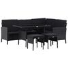 Dining-Loungeset Knock Schwarz - Schwarz, KONVENTIONELL, Kunststoff - Gardenson