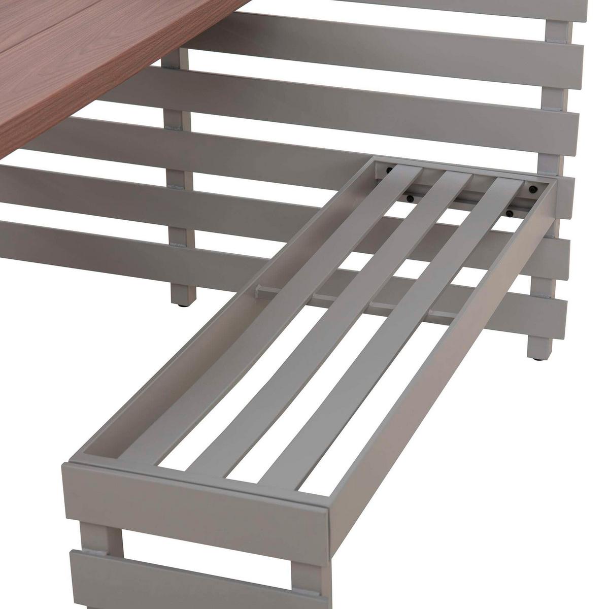 Gartenset Lagos Grau/Beige, 4-teilig - Hellbraun/Beige, Basics, Textil/Metall (126/86/157cm) - Modante