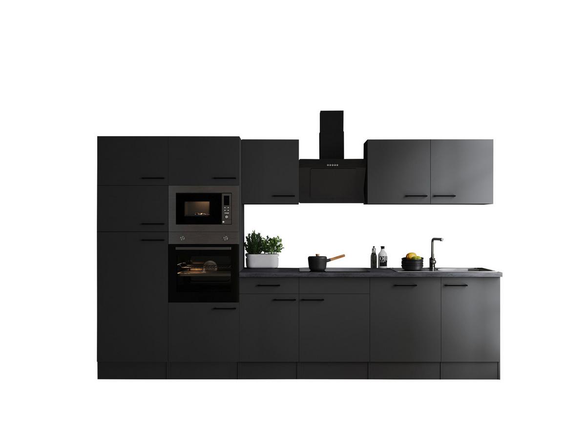 Kuhinjski Blok Z Aparati Oliver, 340cm - temno siva/črna, Design, kovina/leseni material (340cm) - Respekta