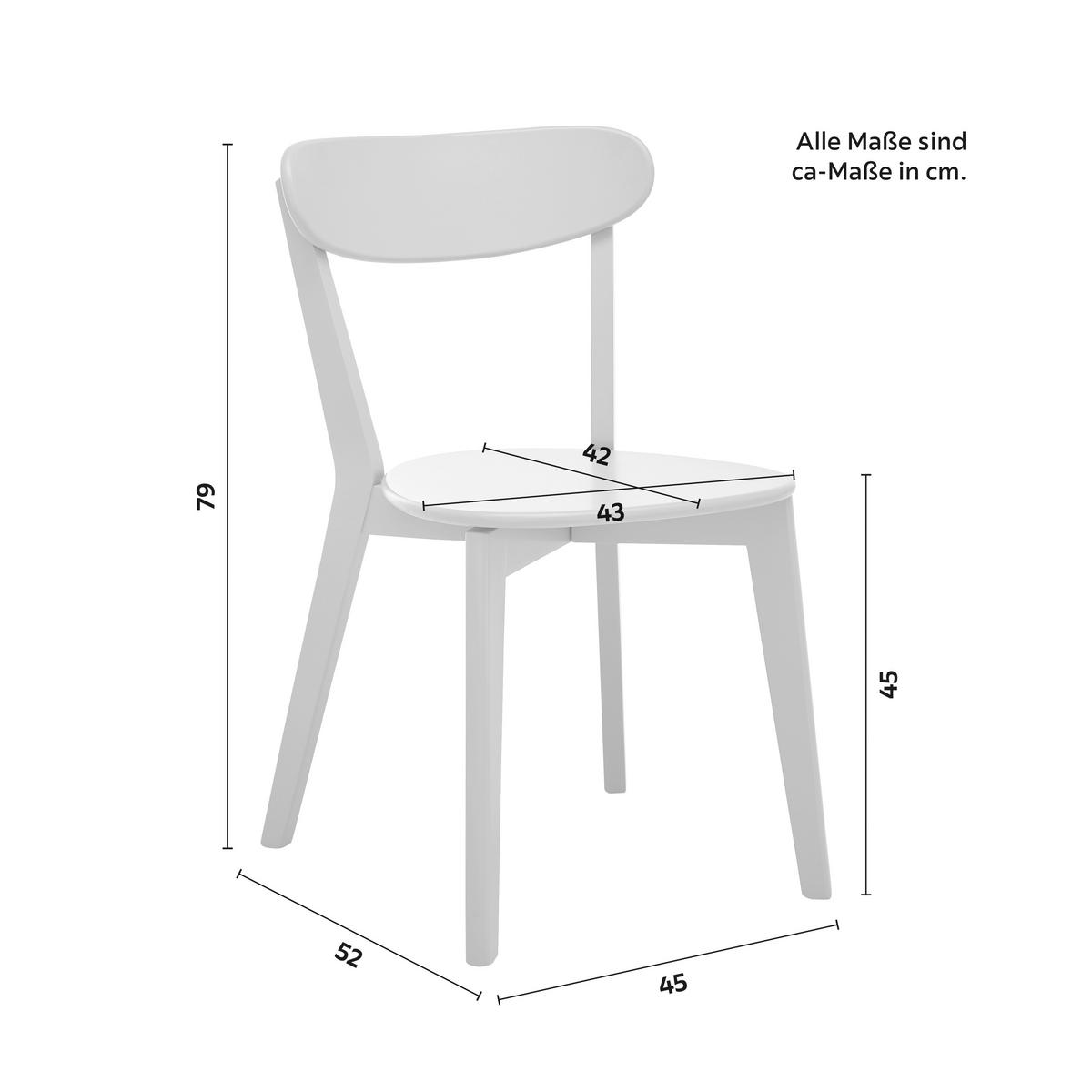 Stuhl-Set Lorca Grau Holz massiv - Grau, MODERN, Holz (45/79/52cm) - Bessagi Home