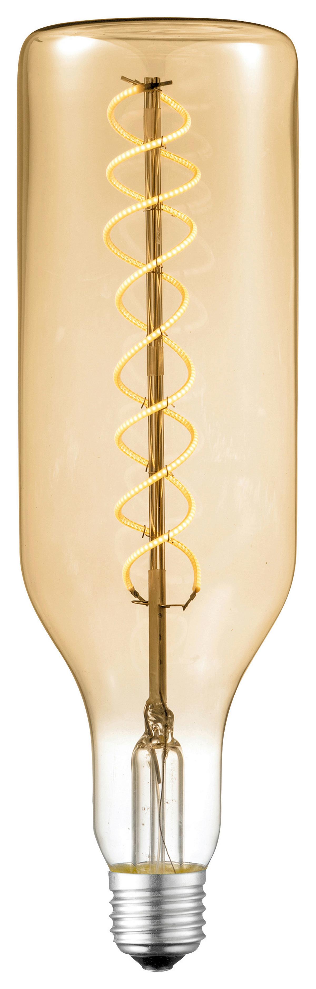 LED-Leuchtmittel DIY max. 6 Watt - Bernsteinfarben, MODERN, Glas/Metall (7,5/7,5/24,5cm)