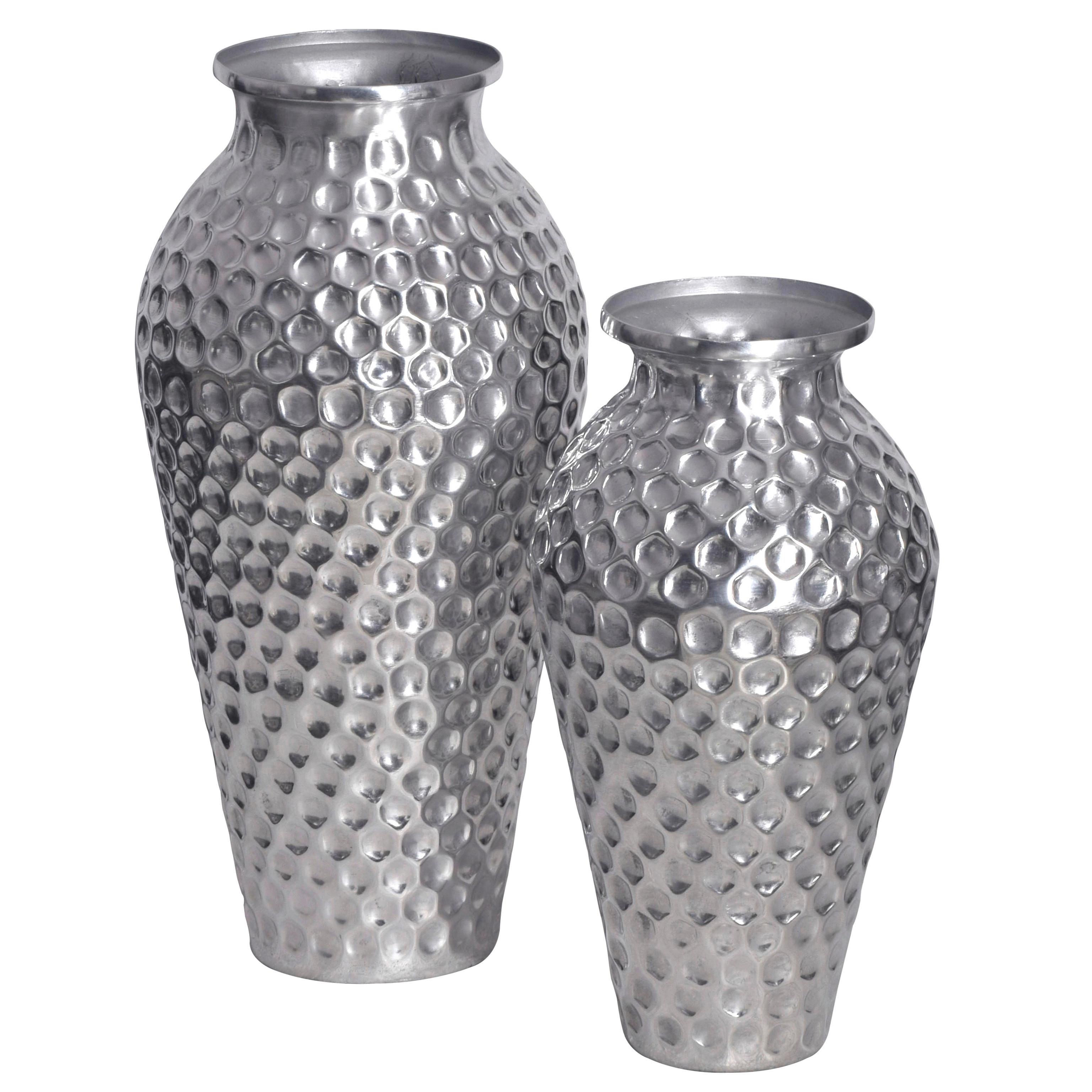 Set Dekorativnih Vaz Silver, 2 Kos - srebrne barve, Design, kovina (26/51/26cm) - Livetastic