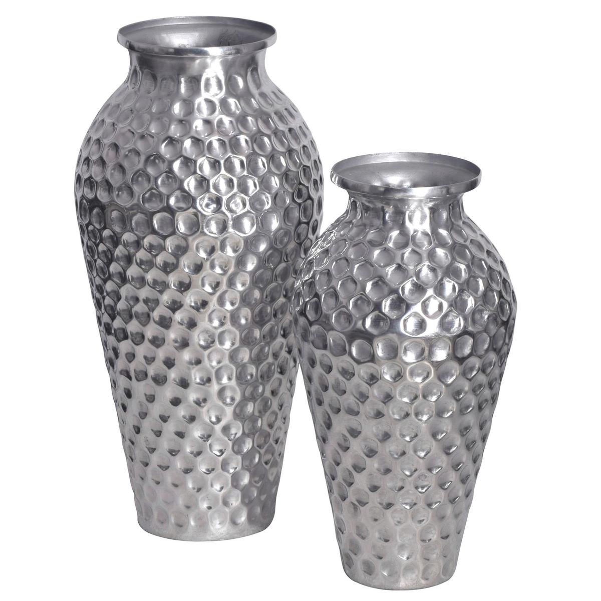 DEKOVASE DEKOVASE 2ER SET SILBER - Silberfarben, Design, Metall (26/51/26cm) - Livetastic