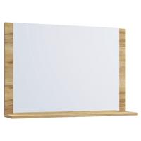 Stensko Ogledalo Lendas, Hrast - barve hrasta/barve medu, Moderno, leseni material (80/65/16,6cm) - MID.YOU