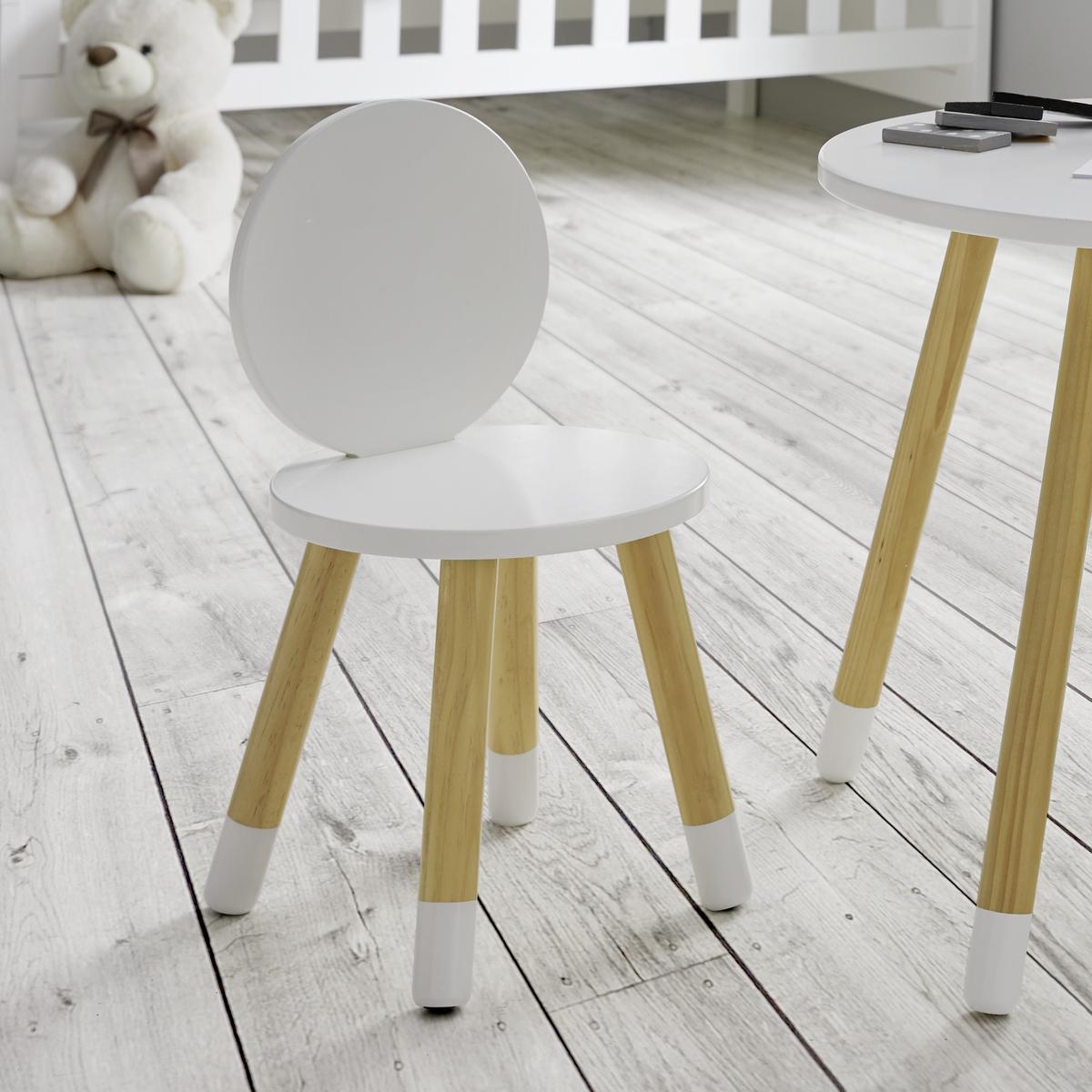 Kinderstuhl Leni Weiß Echtholz - Weiß/Pinienfarben, MODERN, Holz (27,4/51/27,4cm) - Bessagi Kids