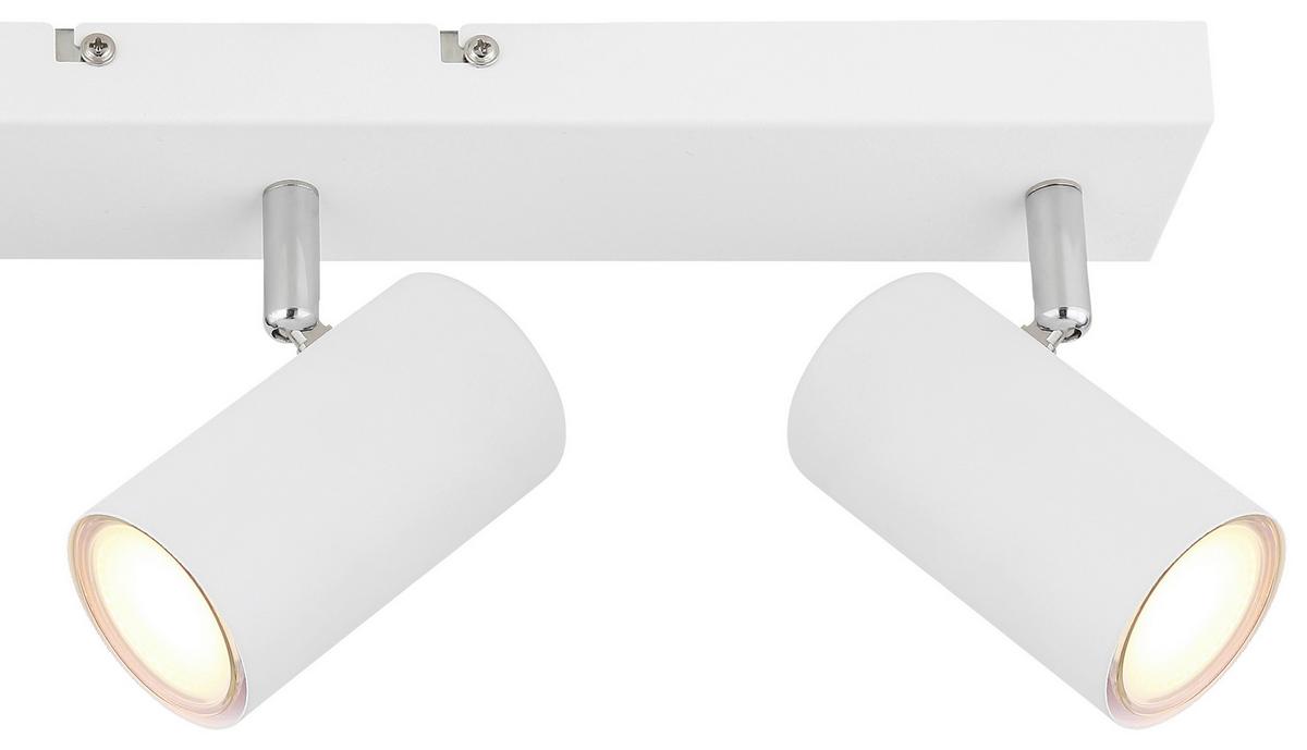 Spotlámpa Witmo 3 Égős - krómszínű/fehér, Modern, fém (43/6/12cm) - Mömax