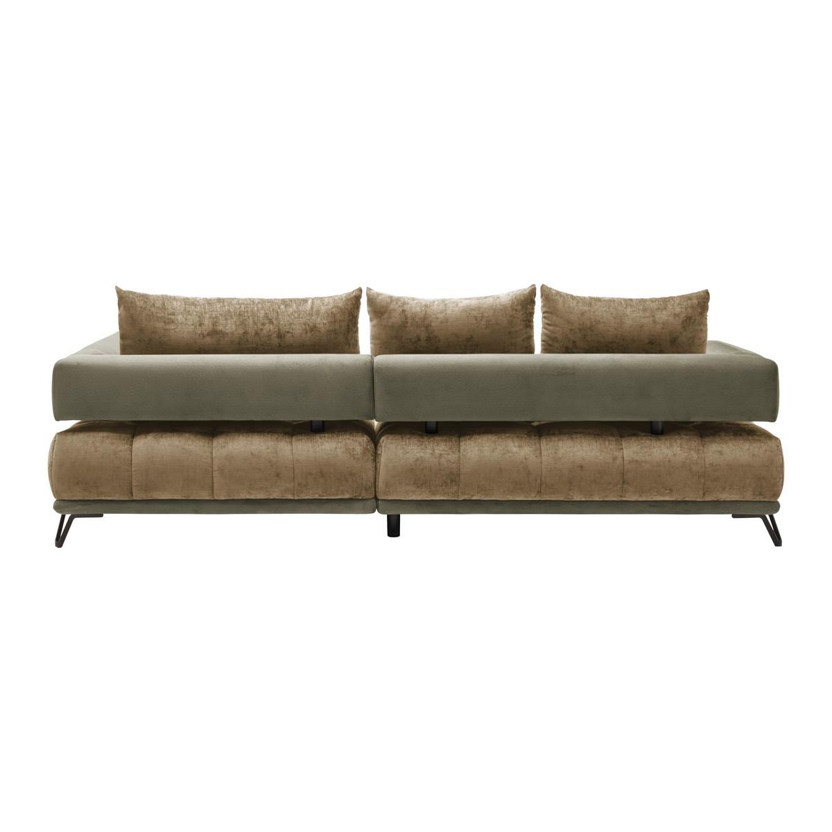 Ecksofa Morgan Olivgrün - Schwarz/Olivgrün, Modern, Textil/Metall (262/67-87/184cm) - Mömax