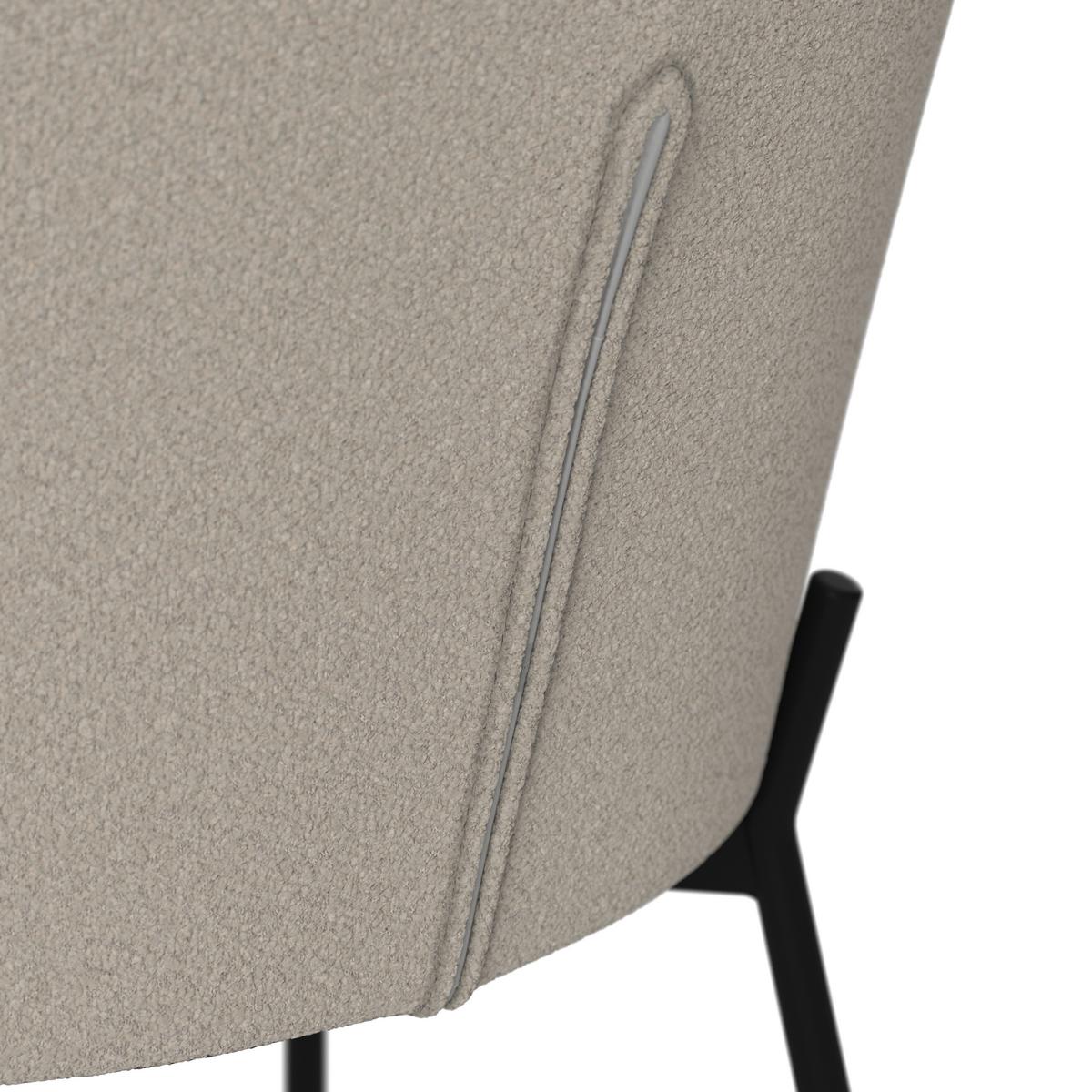 Stuhl Zoey Beige Chenille Gepolstert - Beige/Schwarz, MODERN, Holz/Textil (48/79/61cm) - Bessagi Home
