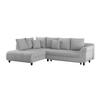 Kutna Garnitura Mendoza - srebrne boje/crna, Design, tekstil/drvo (197/309cm) - Modern Living