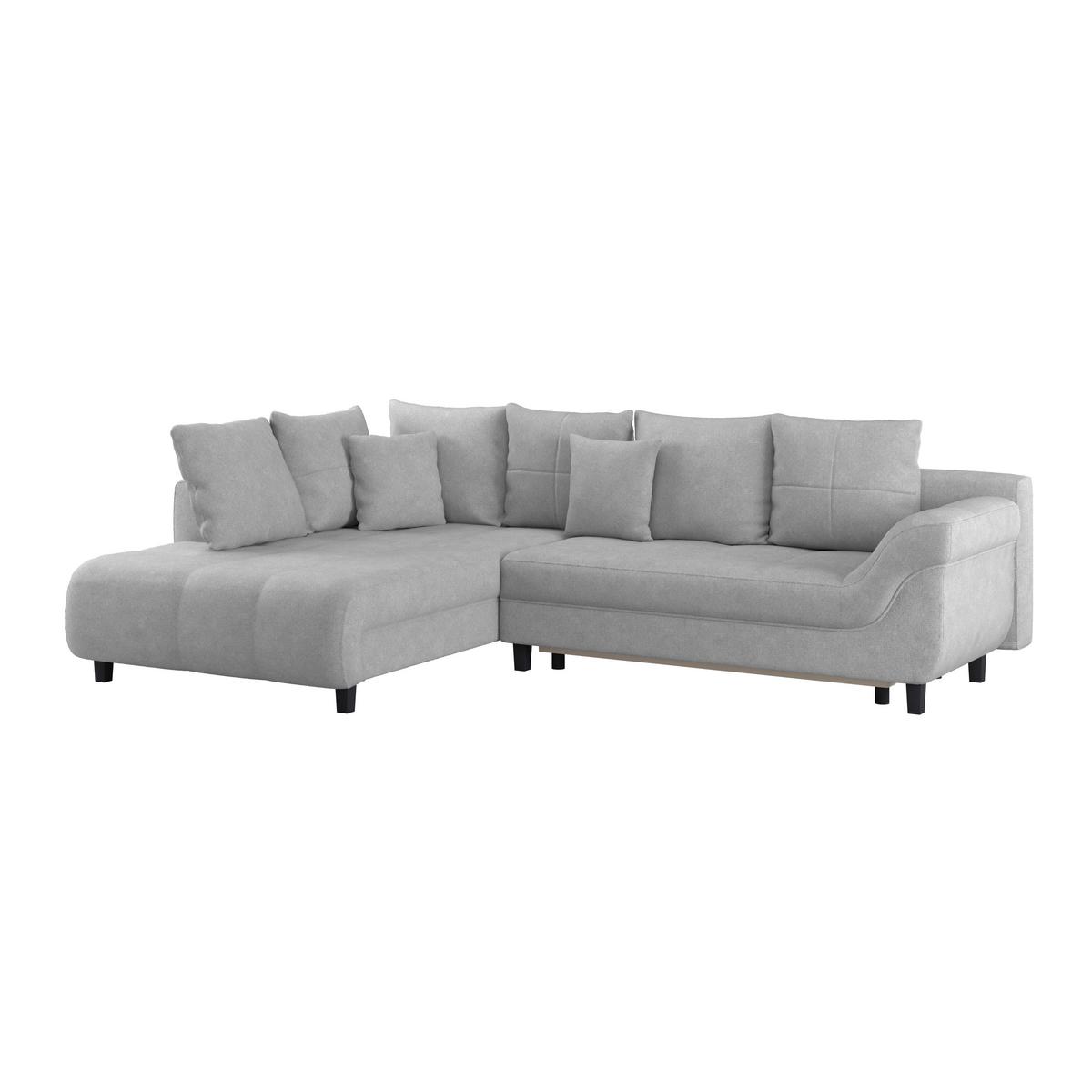 Kutna Garnitura Mendoza - srebrne boje/crna, Design, tekstil/drvo (197/309cm) - Modern Living