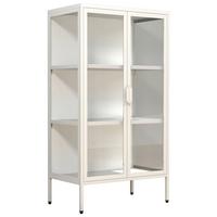Vitrina Floka M, Bela - bela/prosojno, Design, kovina/steklo (60/110/35cm) - MID.YOU
