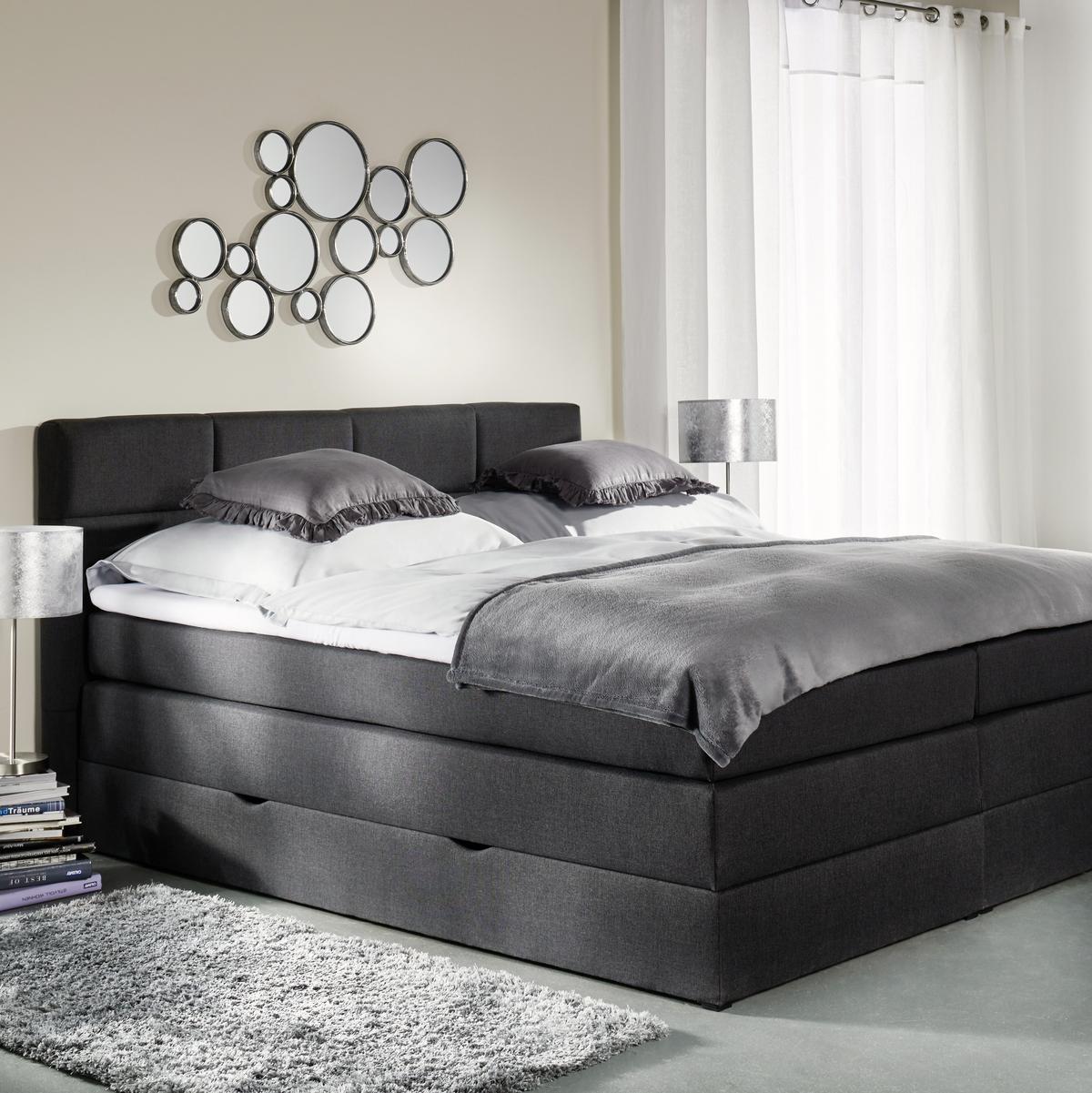 Boxspring Ágy Greta - sötétszürke, Modern, faalapú anyag/textil (180/200cm) - Bessagi Home