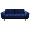 PLAYBOY 2-Sitzer-Sofa Scarlett Blau Samt m. Schlaffunktion - Blau/Braun, KONVENTIONELL, Holz/Textil (215/81,5/84,5cm) - Playboy