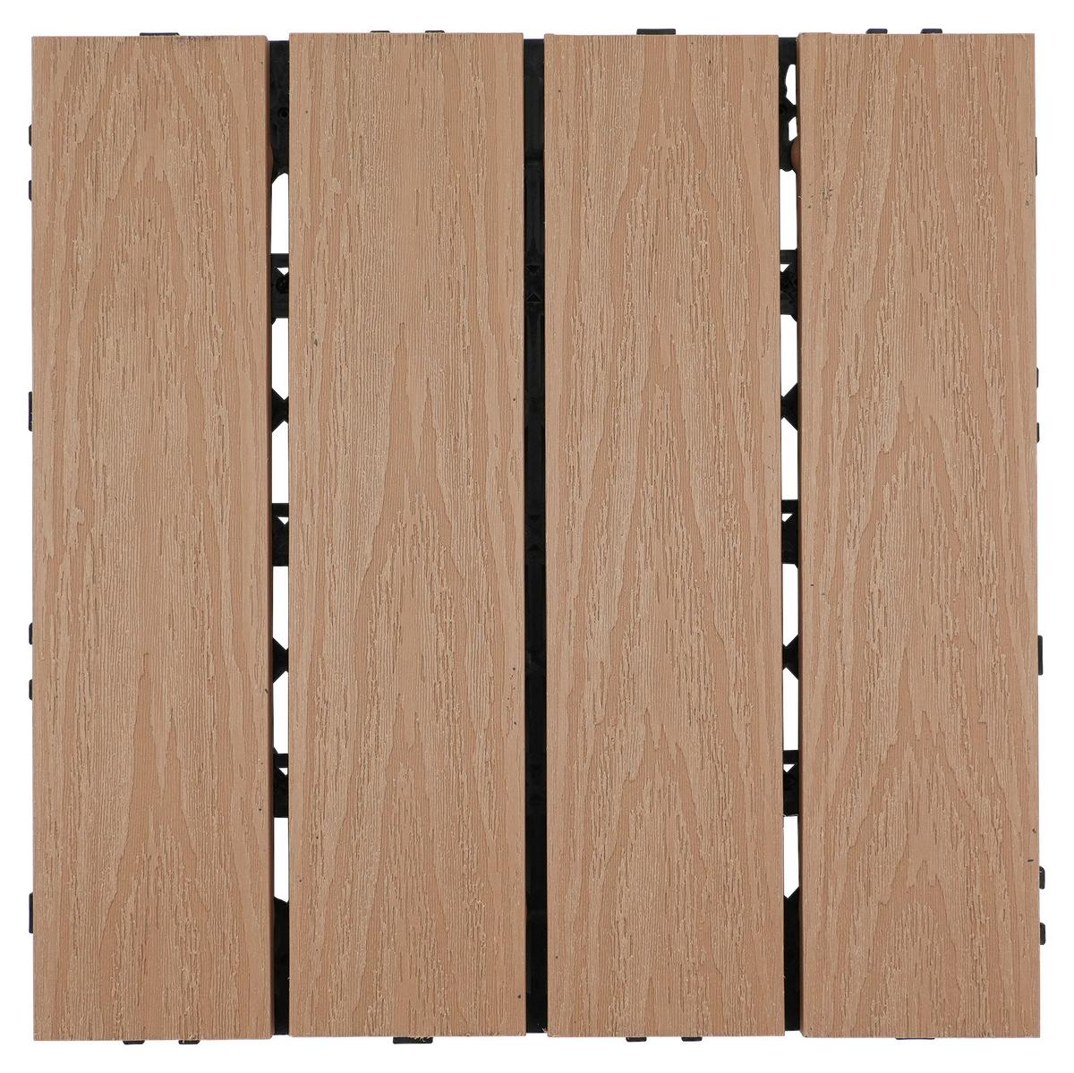 PŁYTKA TARASOWA PREMIUM 11ER SET - kolor klonowy, Konventionell, materiał drewnopochodny (30/30/2,1cm) - Ambia Garden
