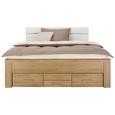 Bett Eichefarben/Weiß 185x208cm - Eichefarben, KONVENTIONELL, Holzwerkstoff/Textil (208/185/104cm) - Modern Living