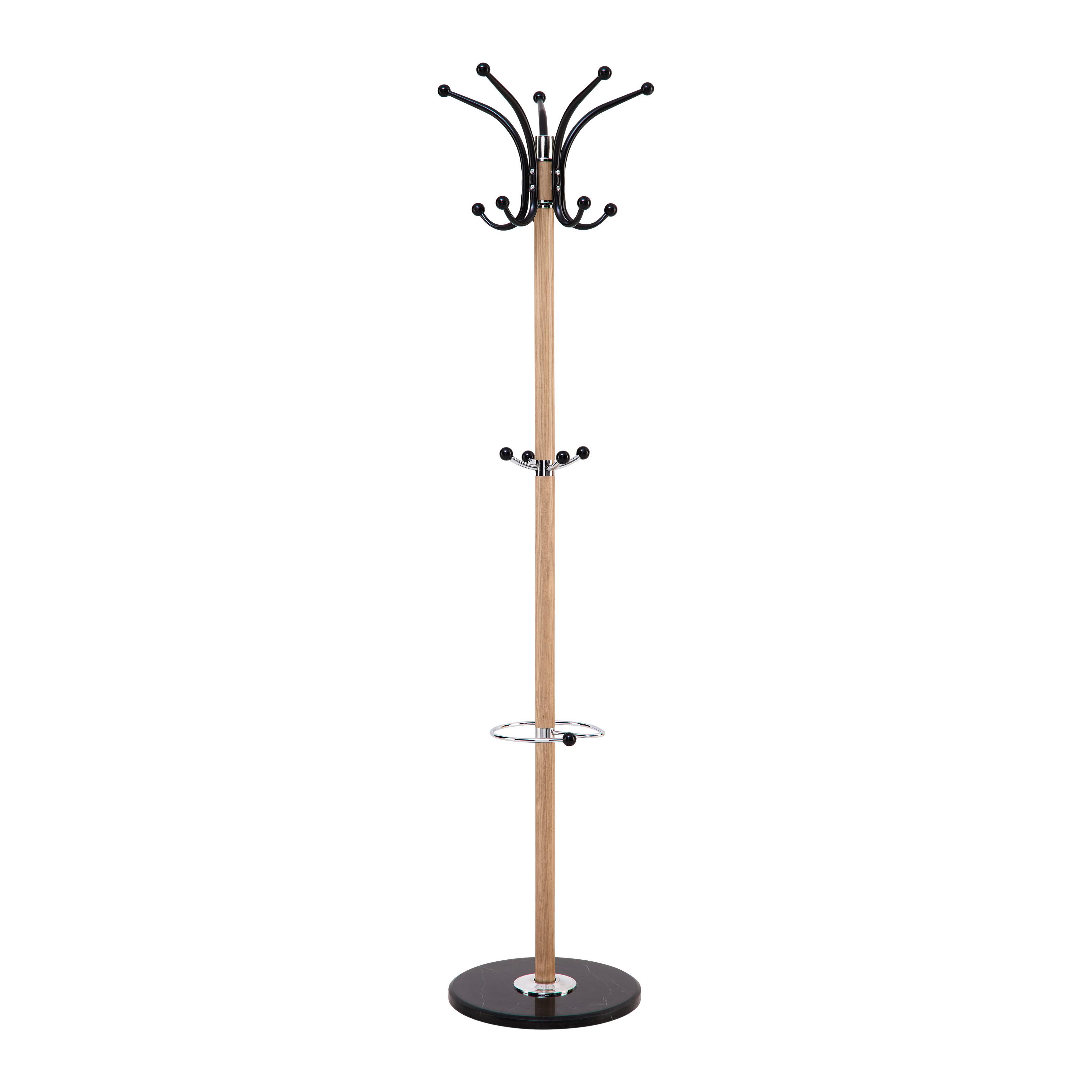 Kleiderständer Mucki in Schwarz/Eichefarben - Eichefarben/Schwarz, MODERN, Stein/Metall (39/171cm) - Mömax