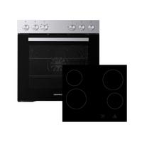 Herdset HS20001-26 Schwarz/Edelstahlfarben - Edelstahlfarben/Schwarz, Trend, Glas/Metall (59,4/59,5/52,1cm) - Respekta