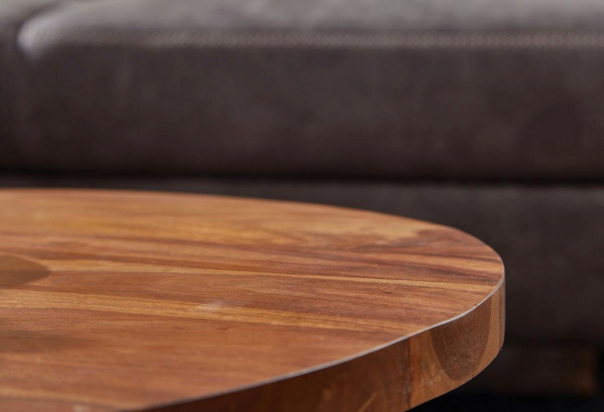 Klubska Miza Wohnling - črna/barve indijskega rožnega lesa, Moderno, kovina/les (60/60/35cm) - MID.YOU