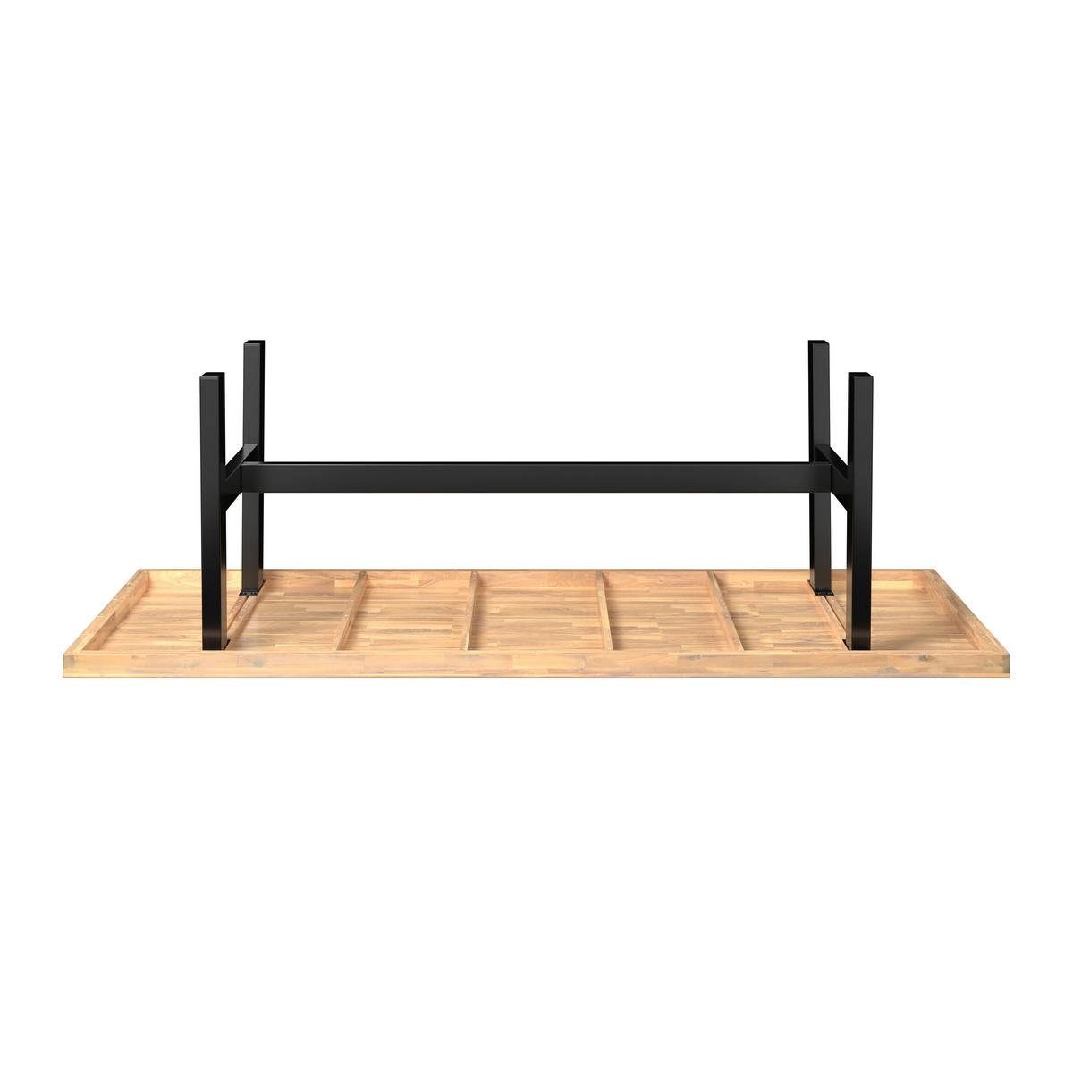 Gartentisch Selma Schwarz/Akaziefarben - Schwarz/Akaziefarben, Modern, Holz/Metall (240/100/75cm) - Mömax