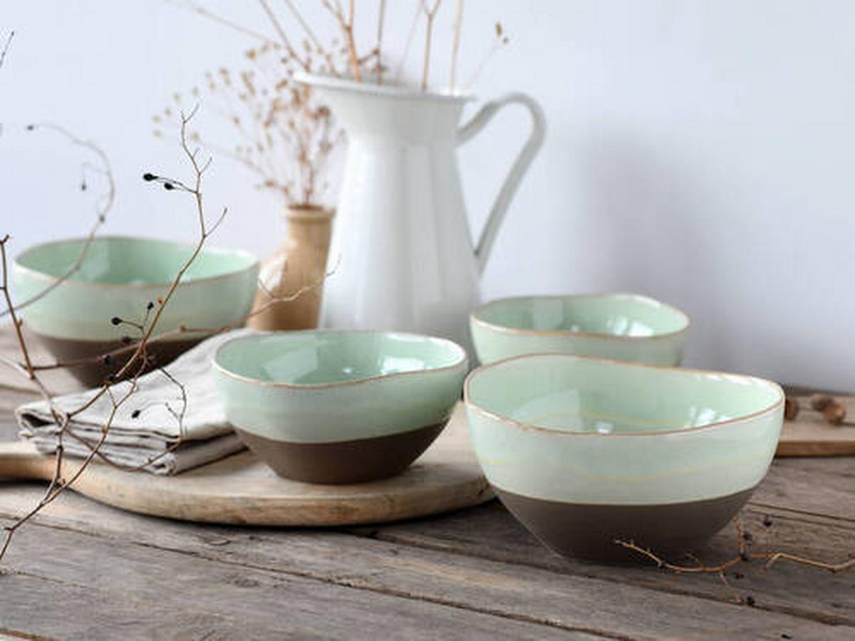 Set Skled Basalt, 4-Delni - žajbljevo zelena, Trend, keramika - Creatable