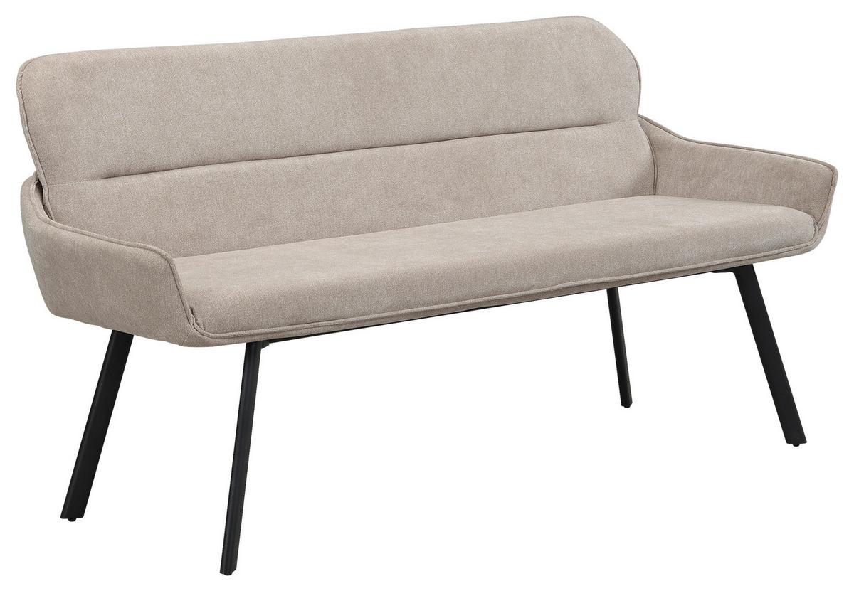 SITZBANK RICO - Taupe/Schwarz, MODERN, Textil/Metall (160/90/62cm) - MID.YOU