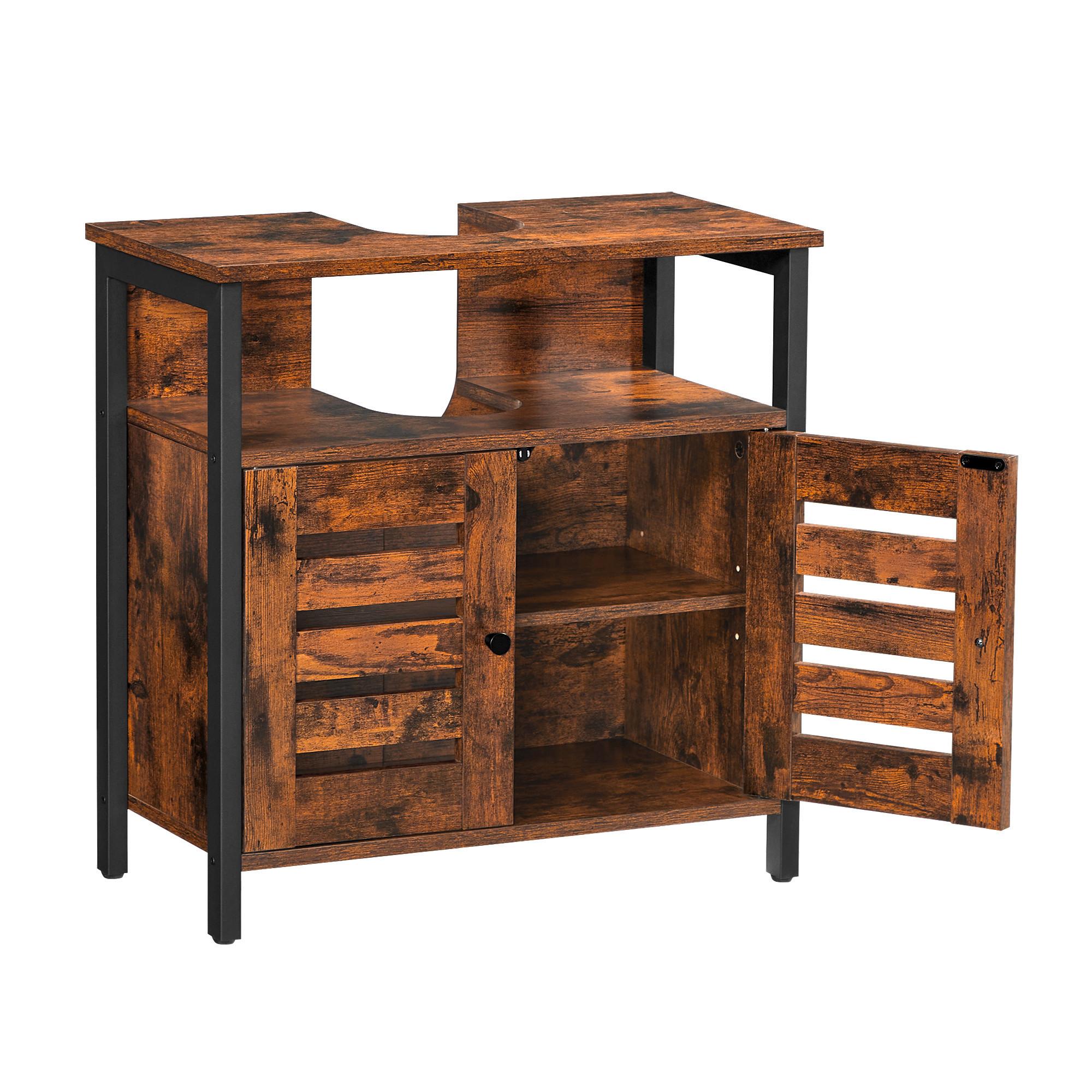 WASCHBECKENUNTERSCHRANK BBC901B01 - Schwarz/Braun, Trend, Holzwerkstoff/Kunststoff (60/60/30cm) - MID.YOU