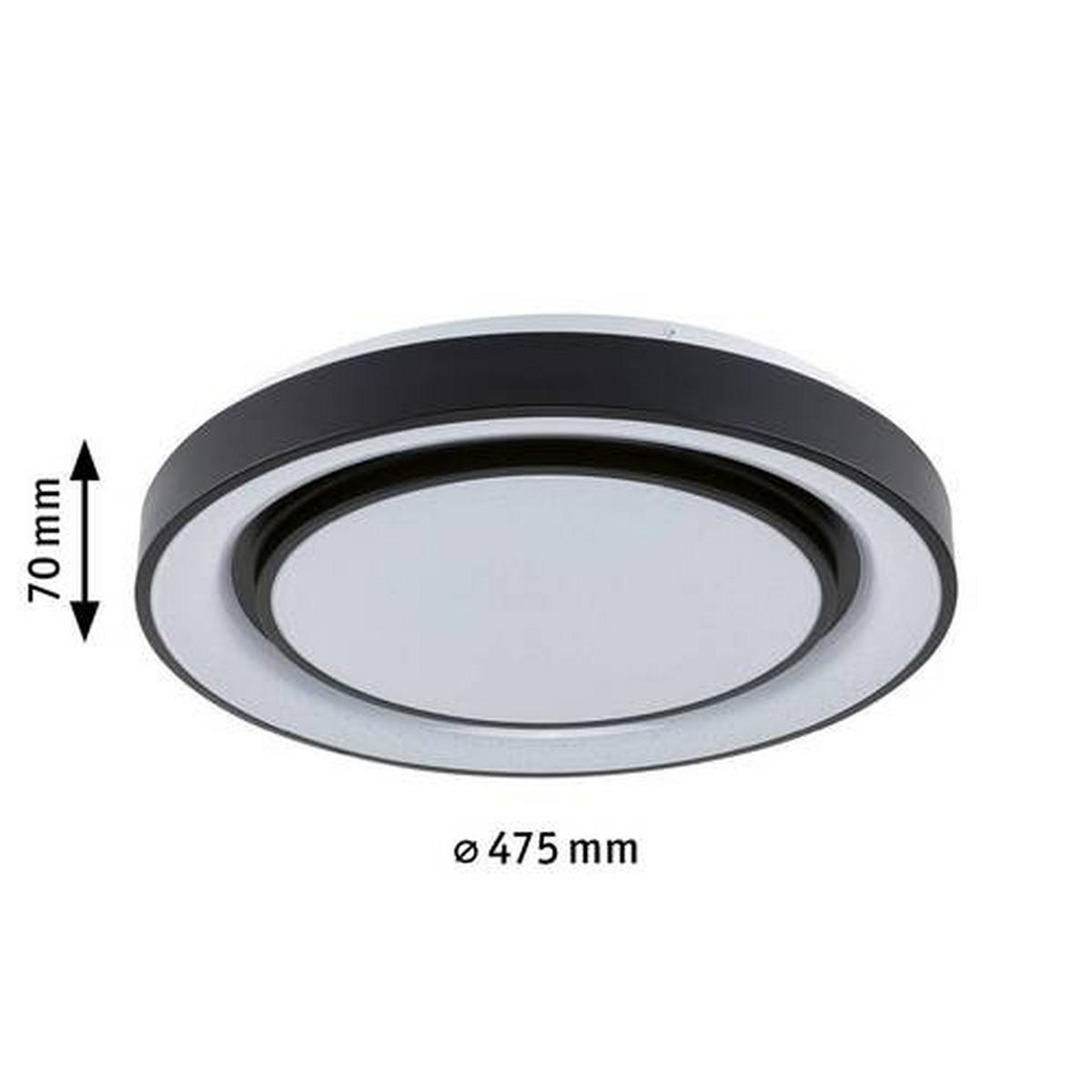 Deckenleuchte Rainbow in Schwarz/Weiß max. 38,5 Watt - Schwarz/Weiß, Design, Kunststoff/Metall (47,5/7cm) - Paulmann