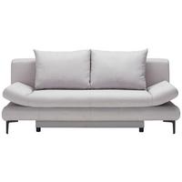 Schlafsofa in Hellgrau mit Bettfunktion - Hellgrau/Schwarz, MODERN, Textil (191/42-76/86cm) - Based