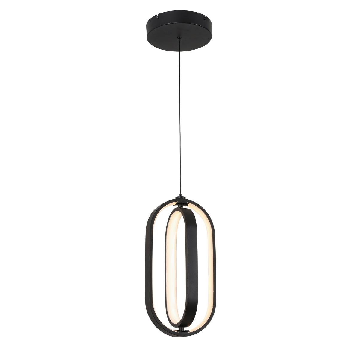 LAMPA WISZĄCA LED NIMA - czarny, Design, tworzywo sztuczne/metal (21/200cm) - Novel